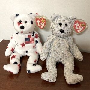 5 for $30! Vintage 1998 Beanie Babies USA American Flag 2000 toys rare collect